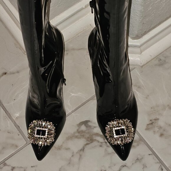Patent Over the Knee Boots - Picture 3 of 6